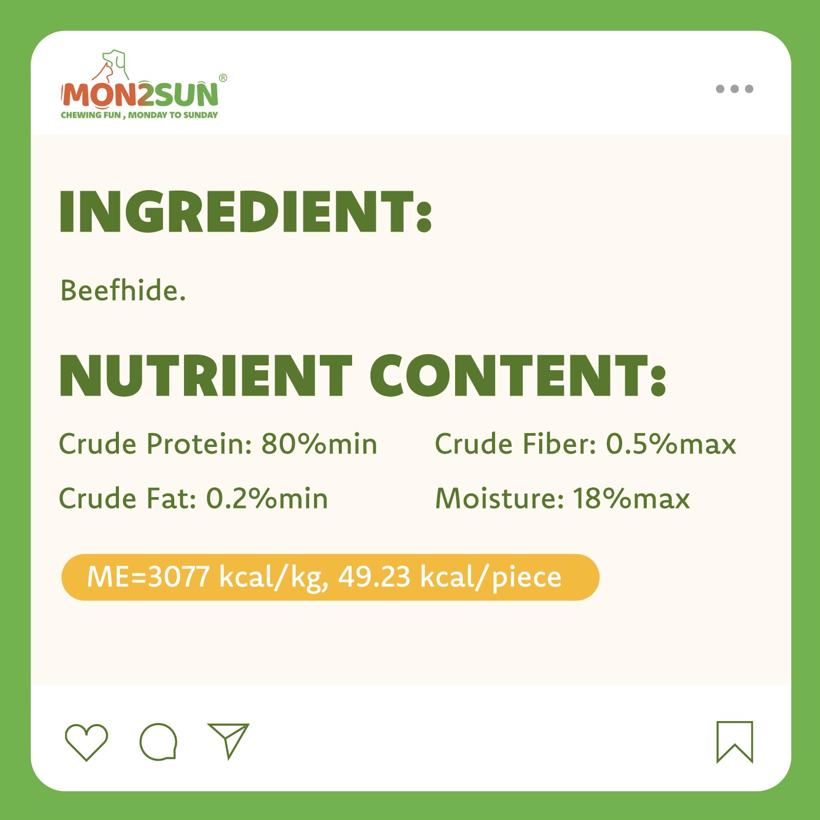 MON2SUN no artificial colors ensures a natural treat option