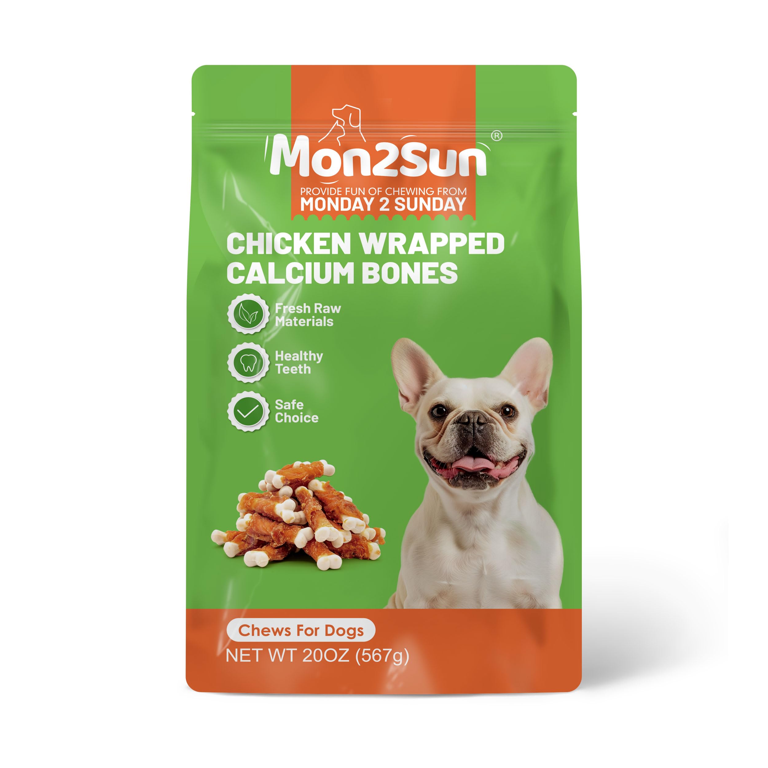 MON2SUN puppy-friendly chew, calcium bone snack fits small mouths