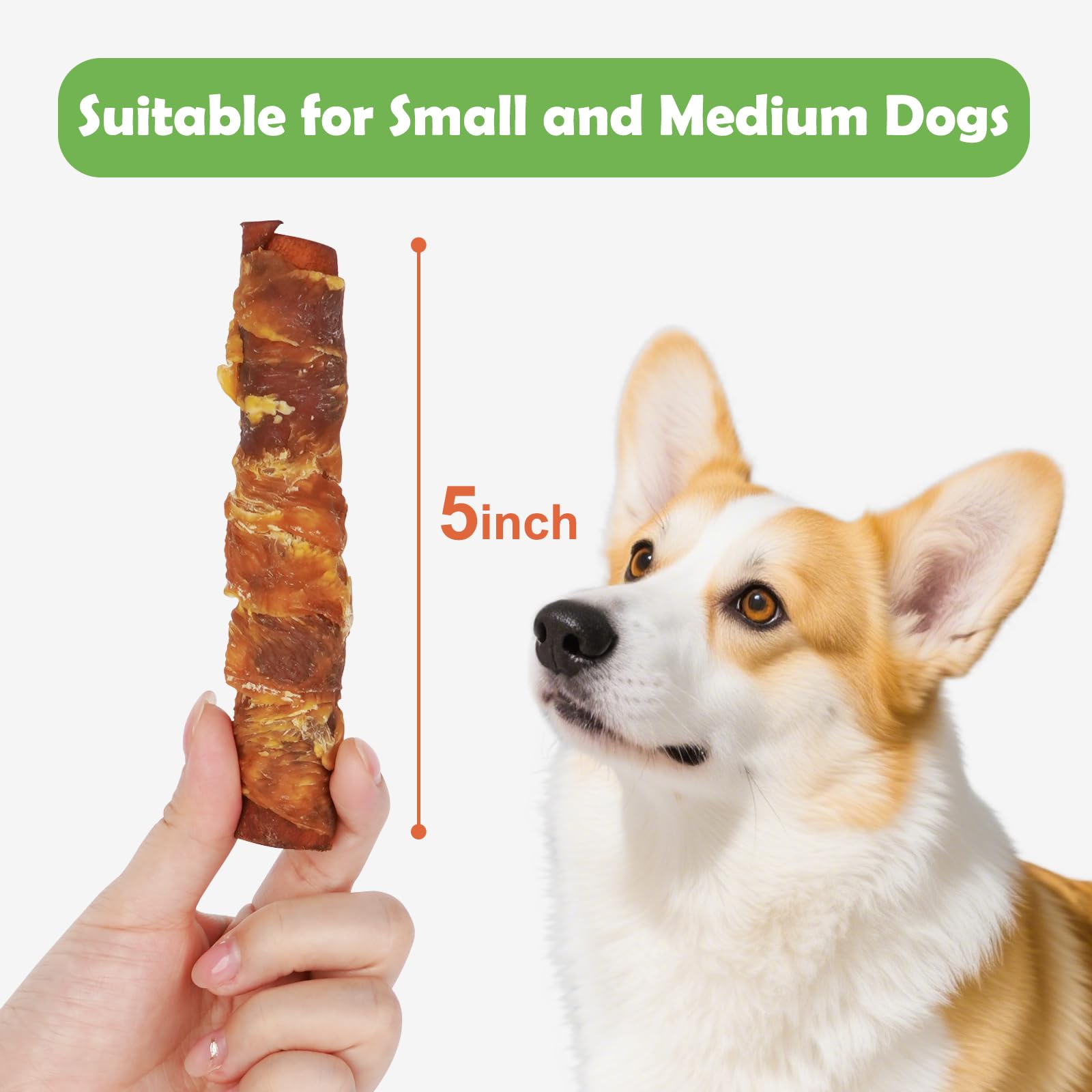 MON2SUN rawhide chew with chicken liver filling, ideal for extended chews.