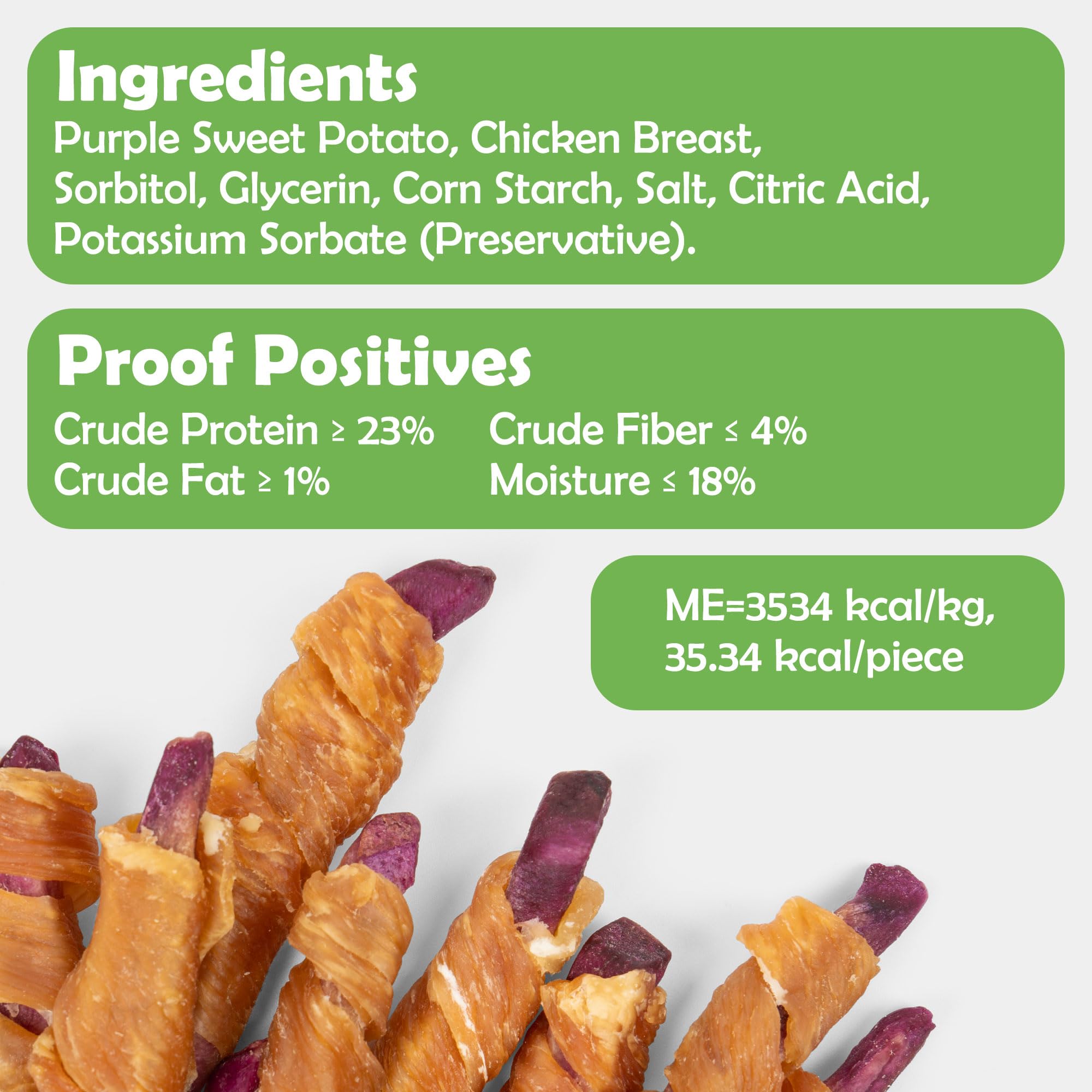 MON2SUN rawhide-free dog treats, 2-3.5 inch pieces for quick rewards.