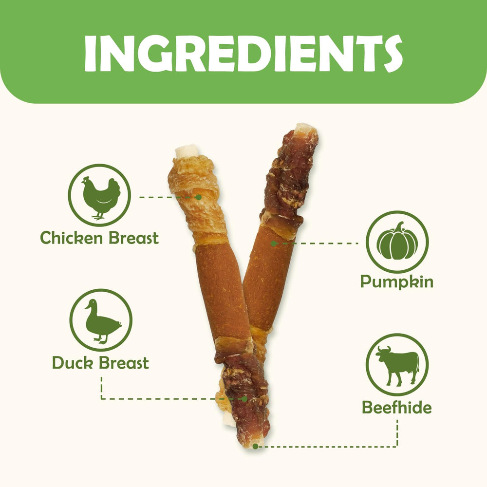 MON2SUN rawhide stick close-up highlights firm texture for longer chew