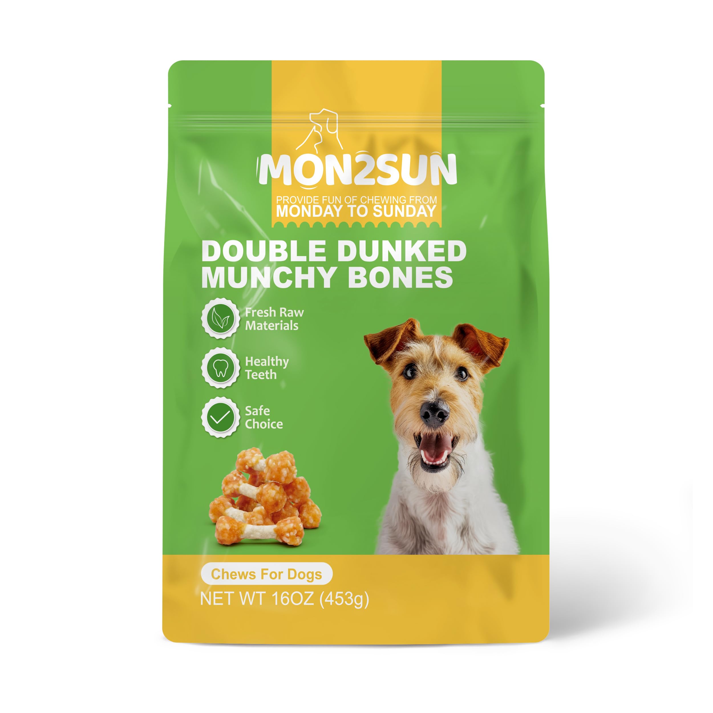 MON2SUN real chicken and rice ingredients emphasis for selective pet diets.