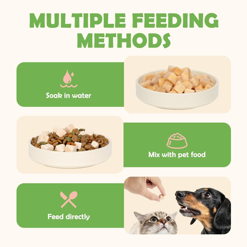 MON2SUN single-ingredient protein treats suitable for dogs and cats.