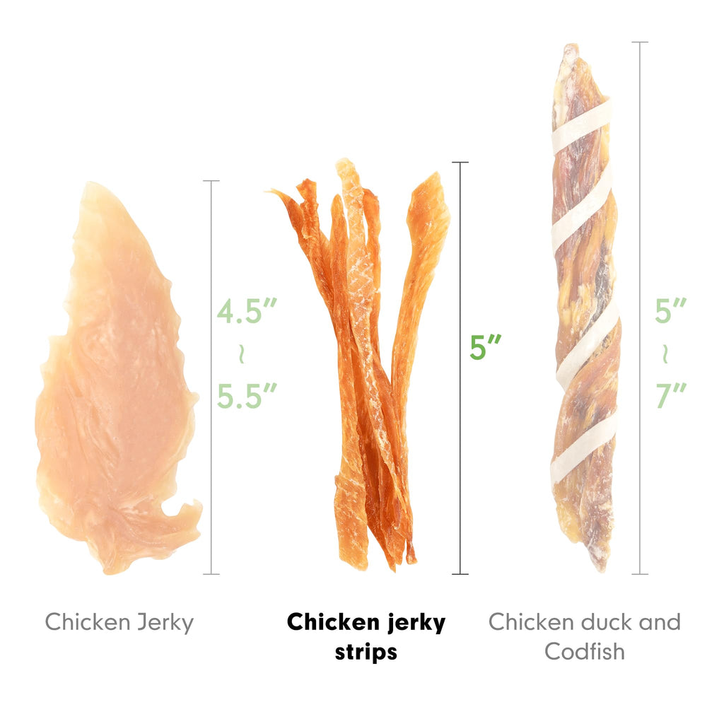 Small dog treat pieces from MON2SUN chicken jerky.