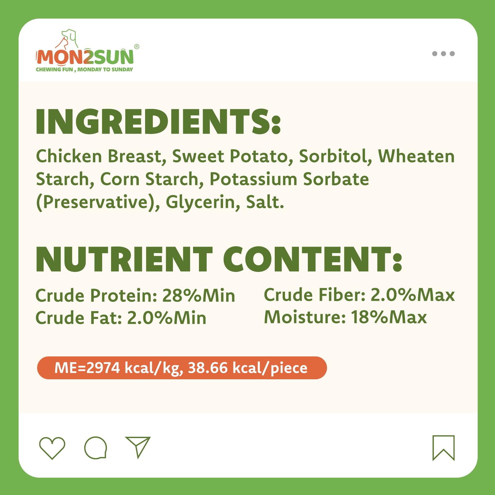 MON2SUN training-use friendly chews for rewards during walks.