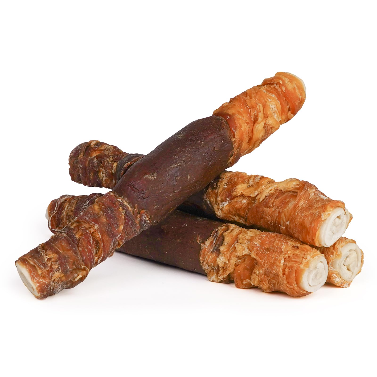 MON2SUN triple-flavor 9-inch rawhide roll front view, a long-lasting chew
