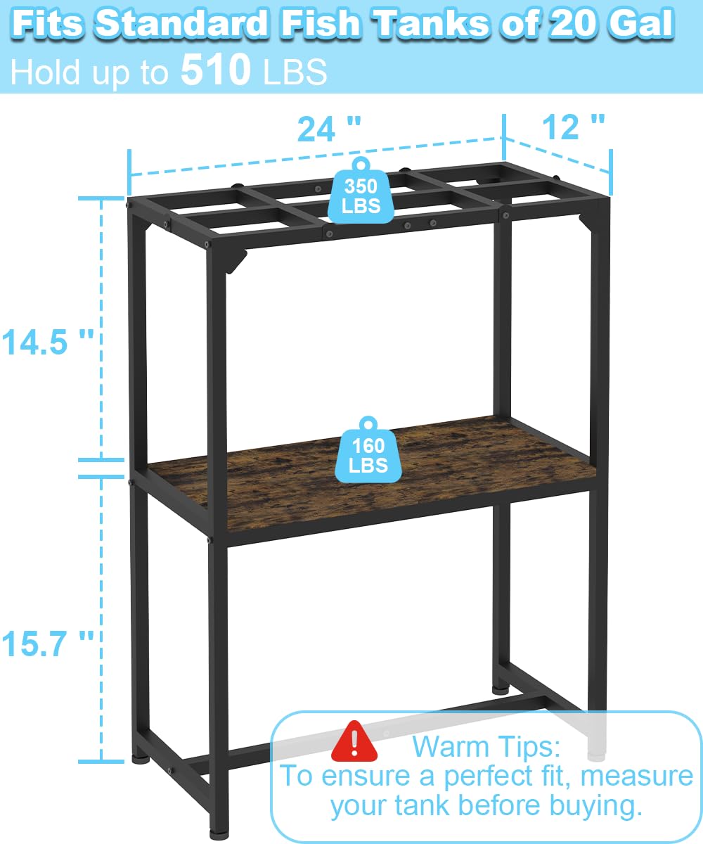 Mondazie stand side view shows tall height for comfortable fish viewing.