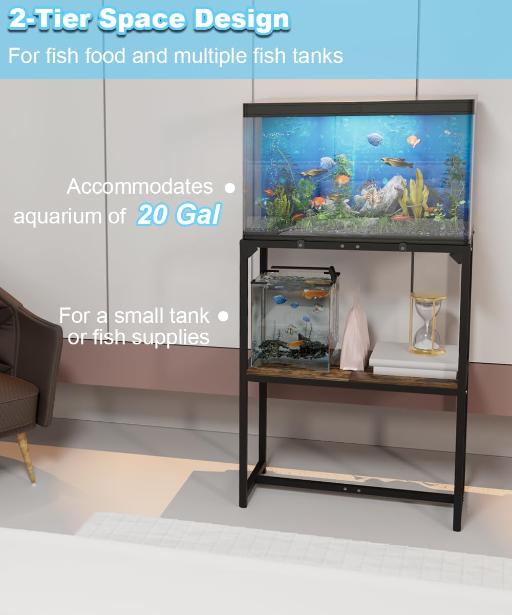 Mondazie 32.2-inch height elevates tanks for better viewing and cleaning access.