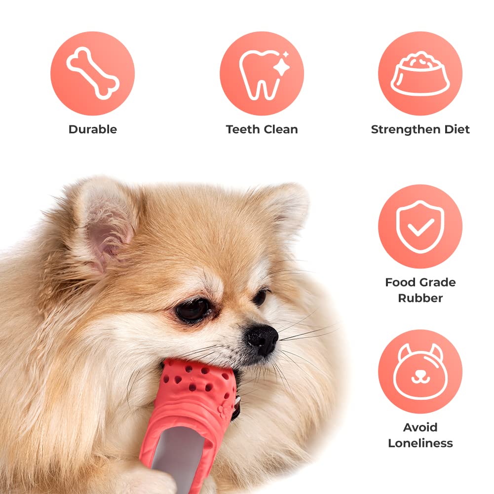 MONDOTOY slipper-shaped design evokes worn shoes to deter destructive chewing.