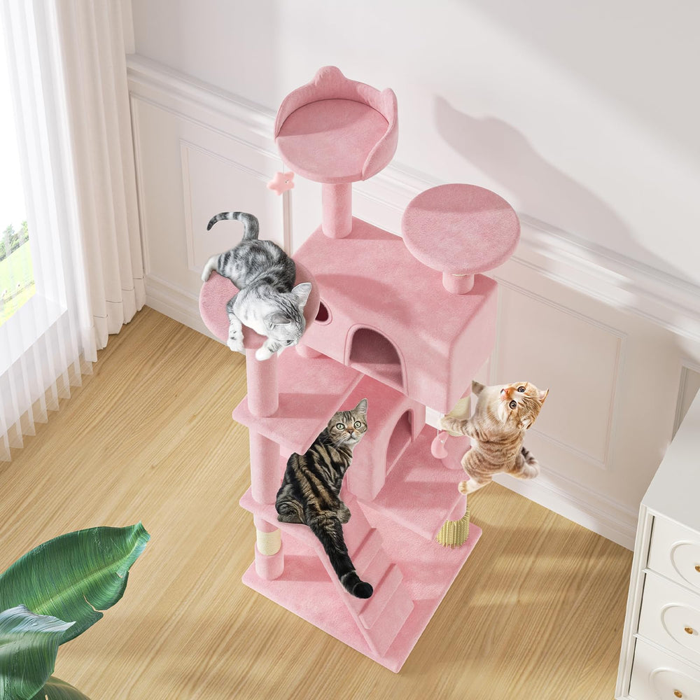 Ideal for indoor households seeking enrichment, vertical space, and cozy hideouts.