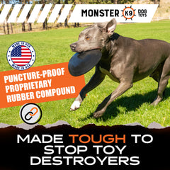 Monster K9 Aero Disc close-up, premium natural rubber for safe chewing