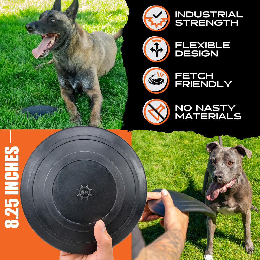 Monster K9 Aero Disc being chewed by a strong chewer, rugged and flexible
