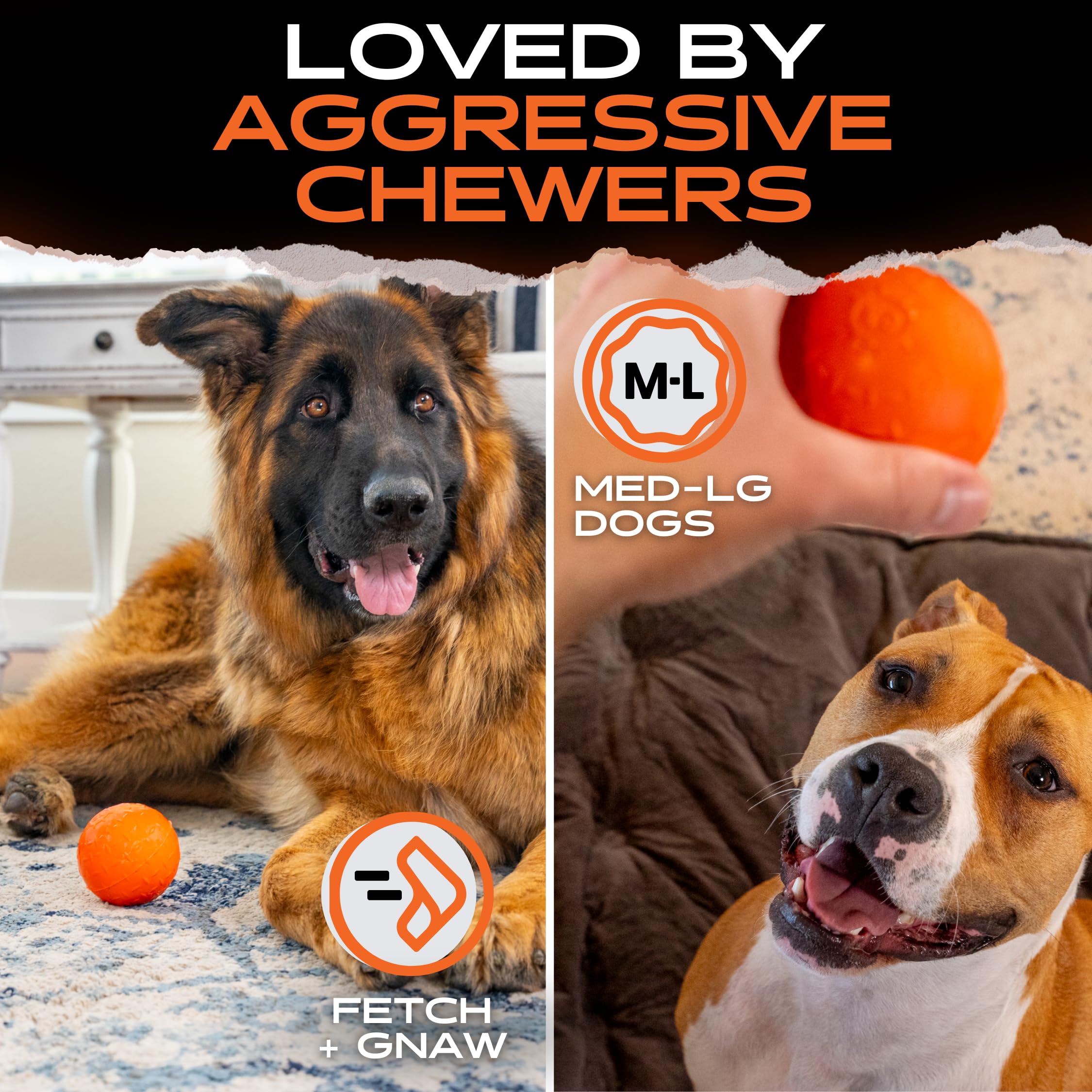 Monster K9 indestructible ball USA-made in Erie, PA for American craftsmanship