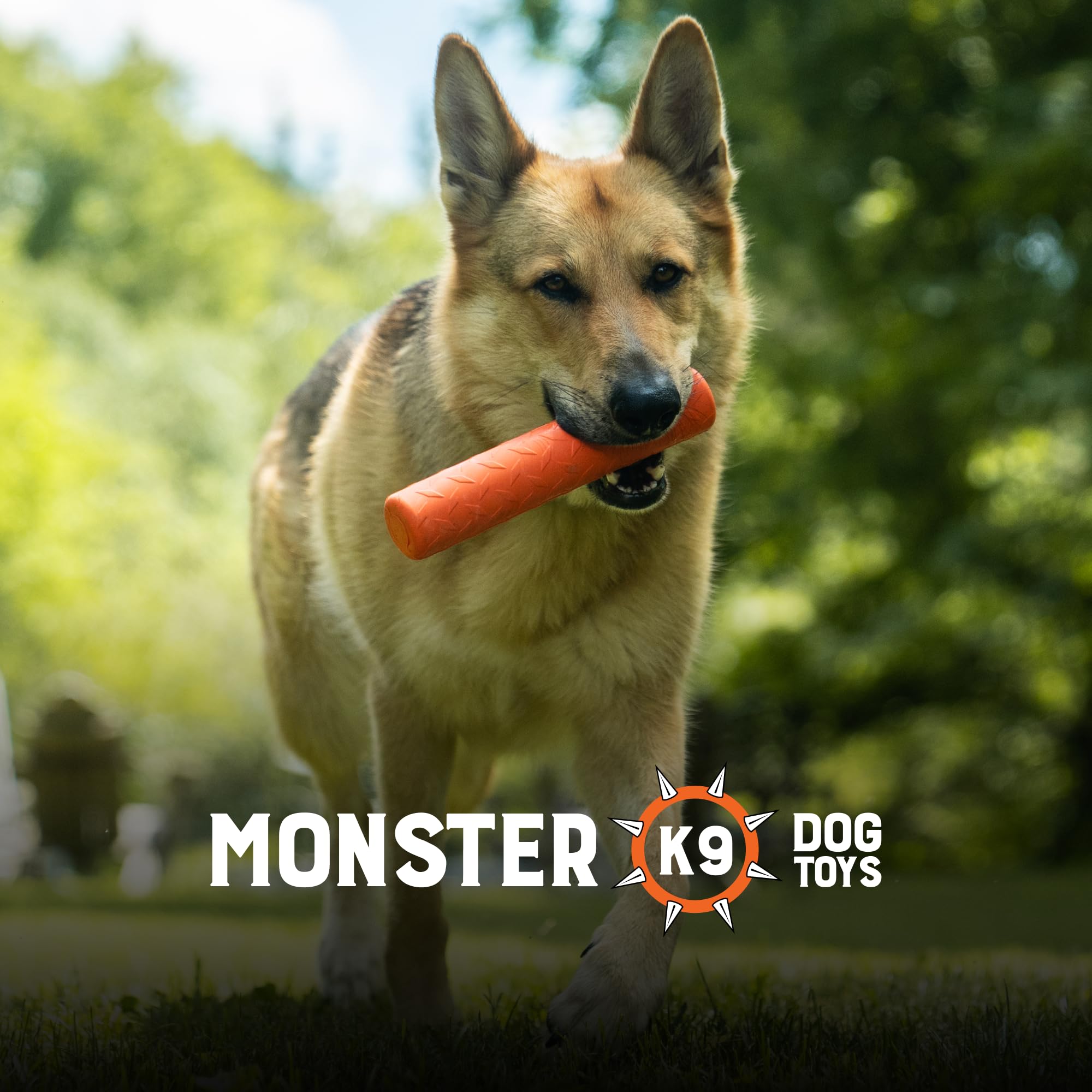 Monster K9 Indestructible Stick Dog Toy US made design emphasizes ergonomic grip.