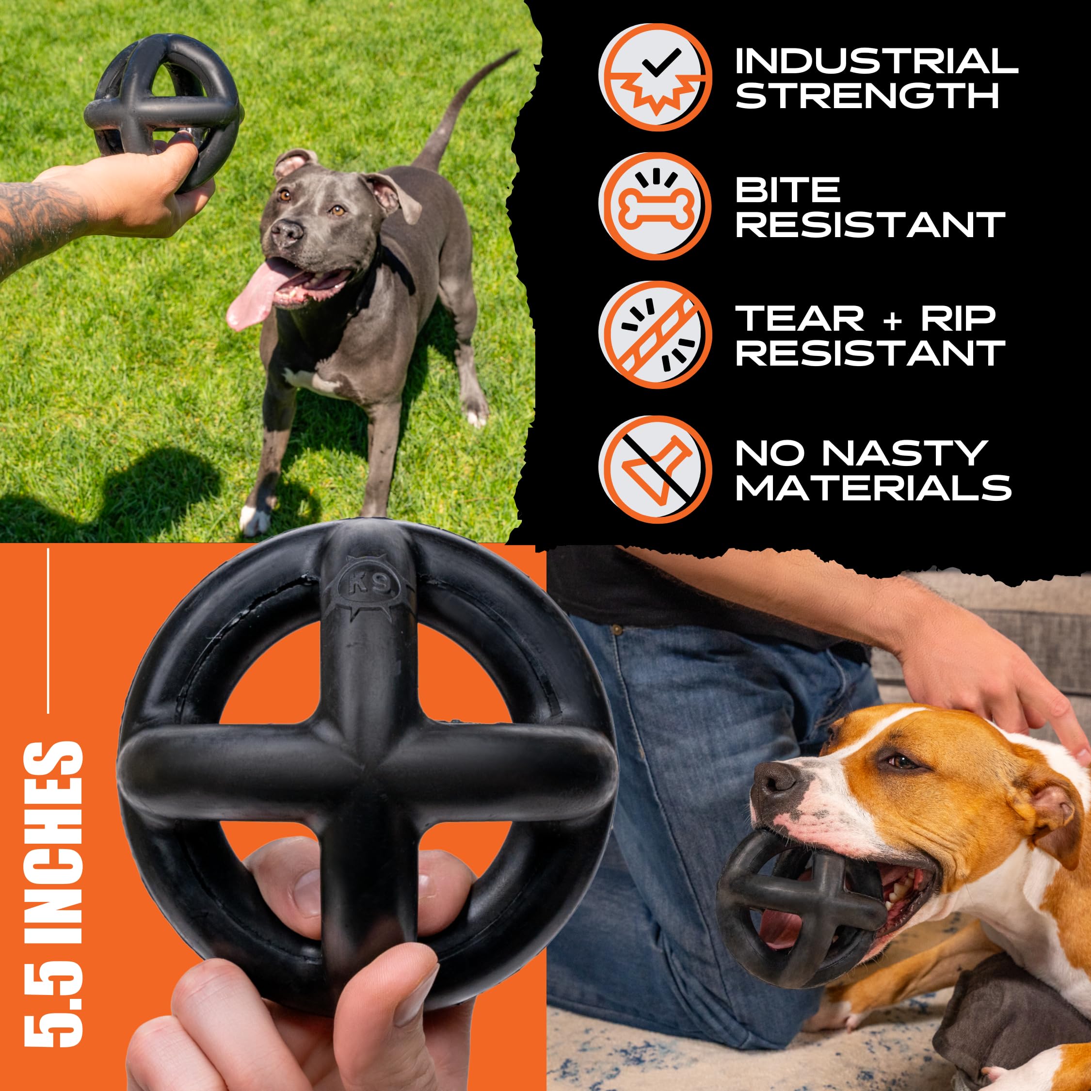 Monster K9 Ring Ball designed for indoor and outdoor play.