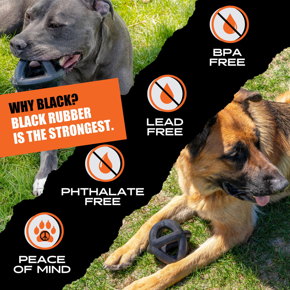 Monster K9 Ring Ball made from safe natural rubber for chewing.