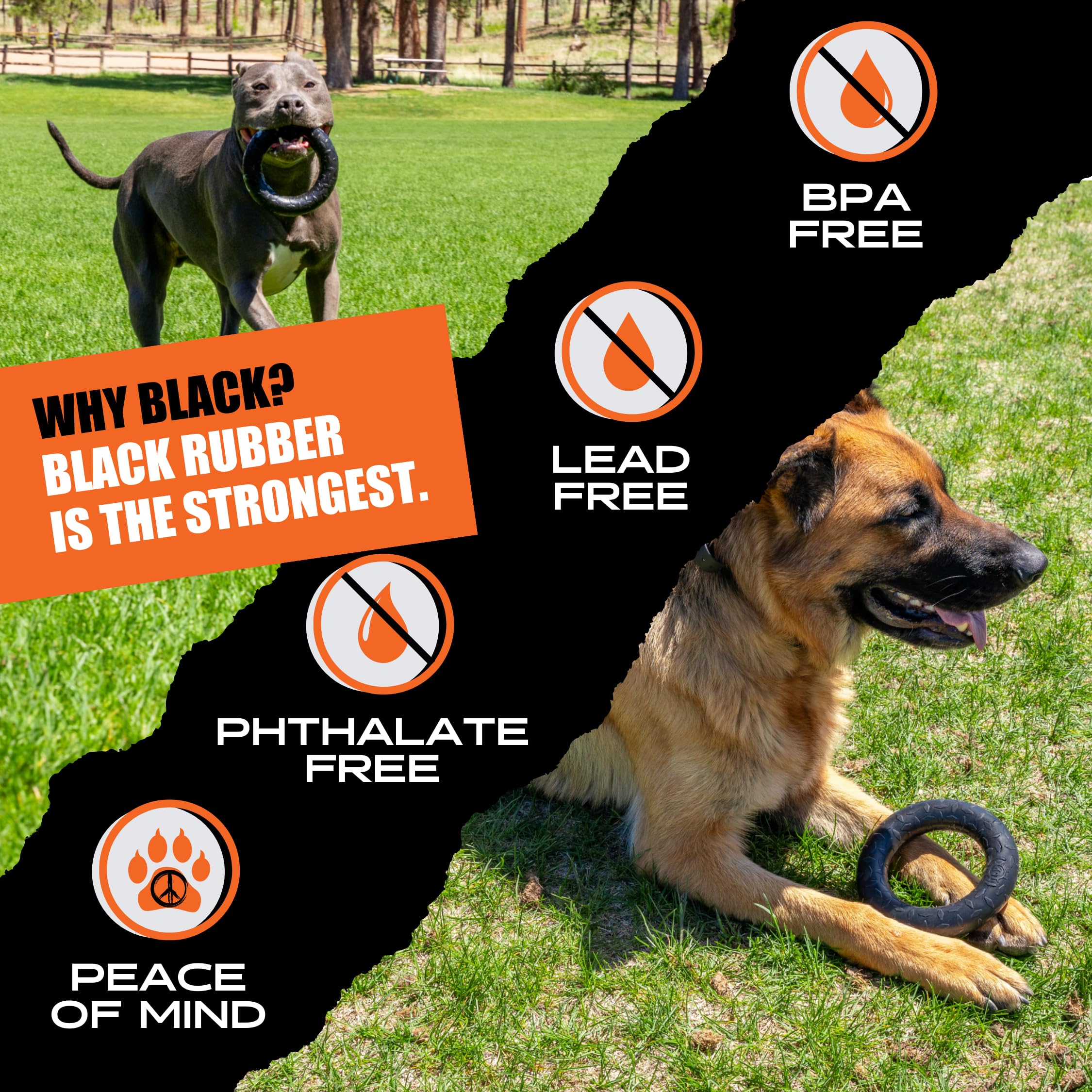 Monster K9 ring suits medium to large breeds for solo and interactive play