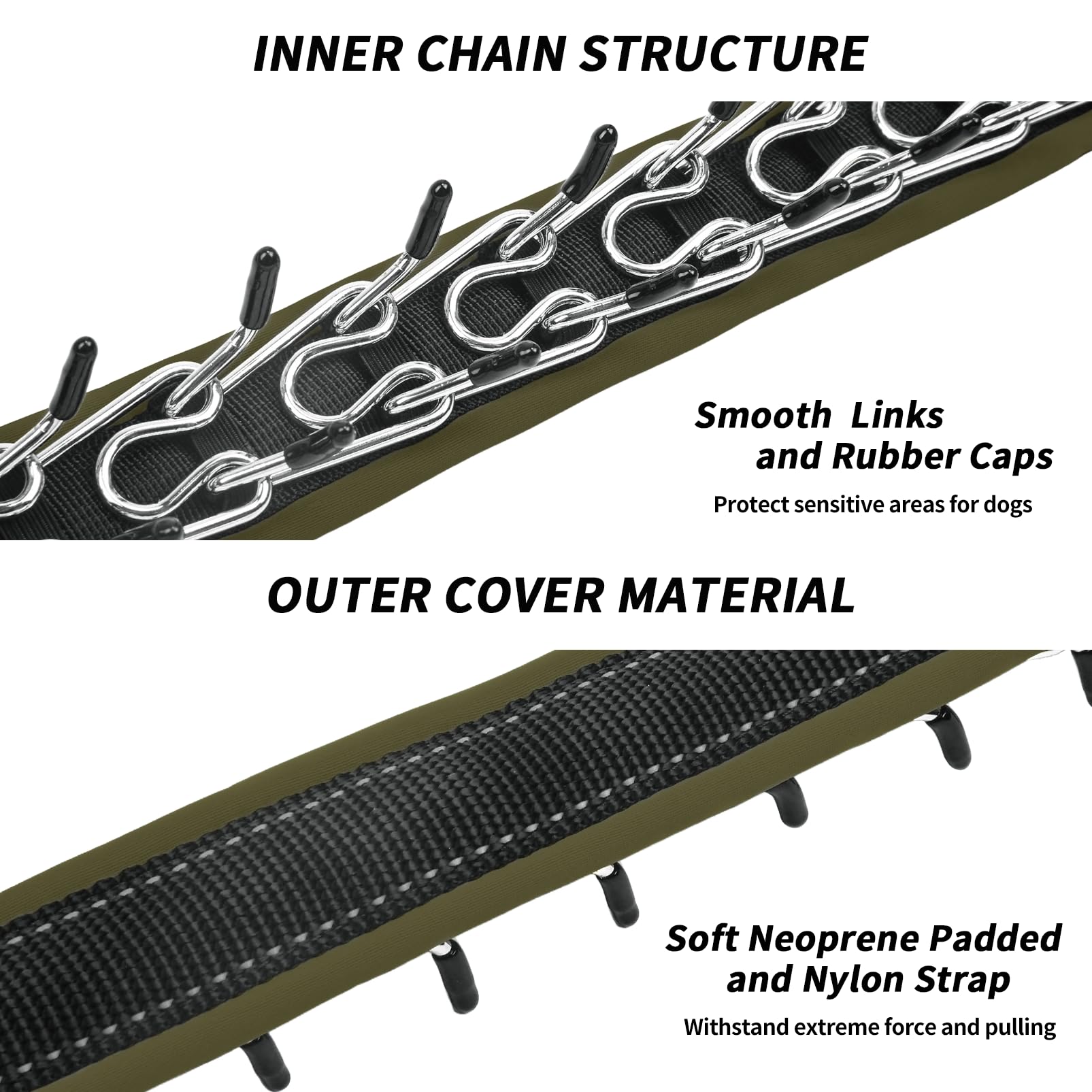Monstoyo collar highlighting stainless steel core for durability