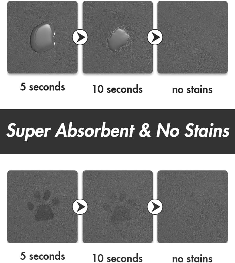 MontVoo anti-slip pet feeding mat back keeps bowls steady on slippery floors.