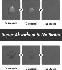 MontVoo anti-slip pet feeding mat back keeps bowls steady on slippery floors.