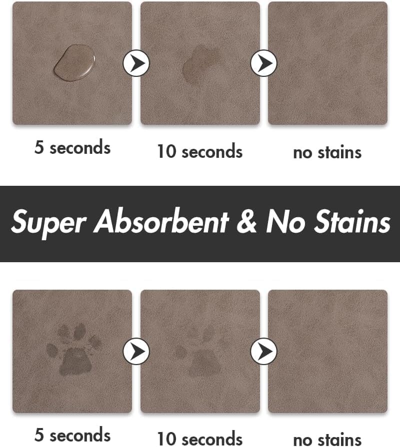 MontVoo dog water bowl mat with anti-slip backing keeps bowls stable