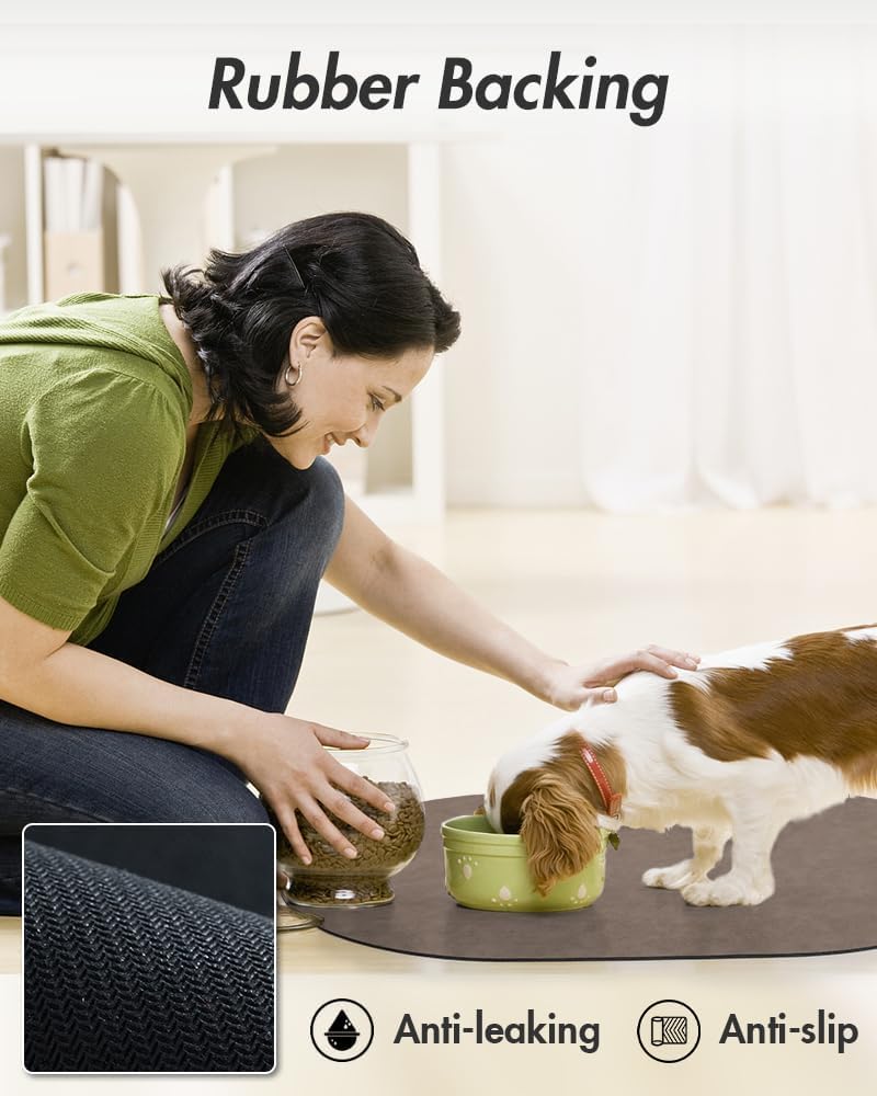 MontVoo durable dog food mat withstands playful pets and heavy use