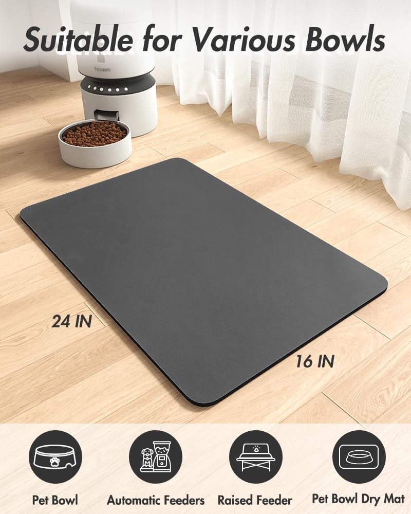 MontVoo easy-clean pet mat cleans with a wipe or rinse after meals.