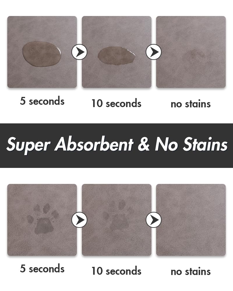 MontVoo no stains pet feeding mat conceals drips for a cleaner area.