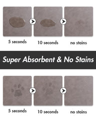 MontVoo no stains pet feeding mat conceals drips for a cleaner area.