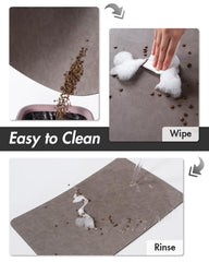 MontVoo quick-dry pet feeding mat absorbs moisture for fast air drying.