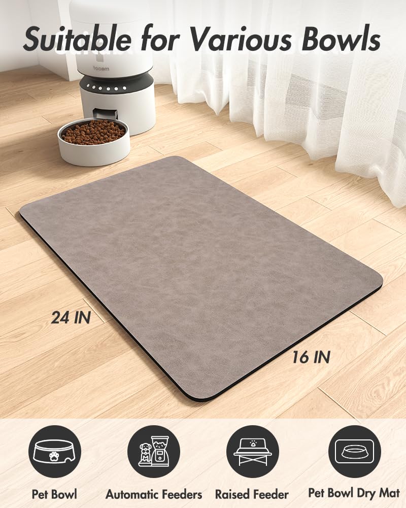 MontVoo spacious mat fits two bowls and keeps feeding setup tidy.