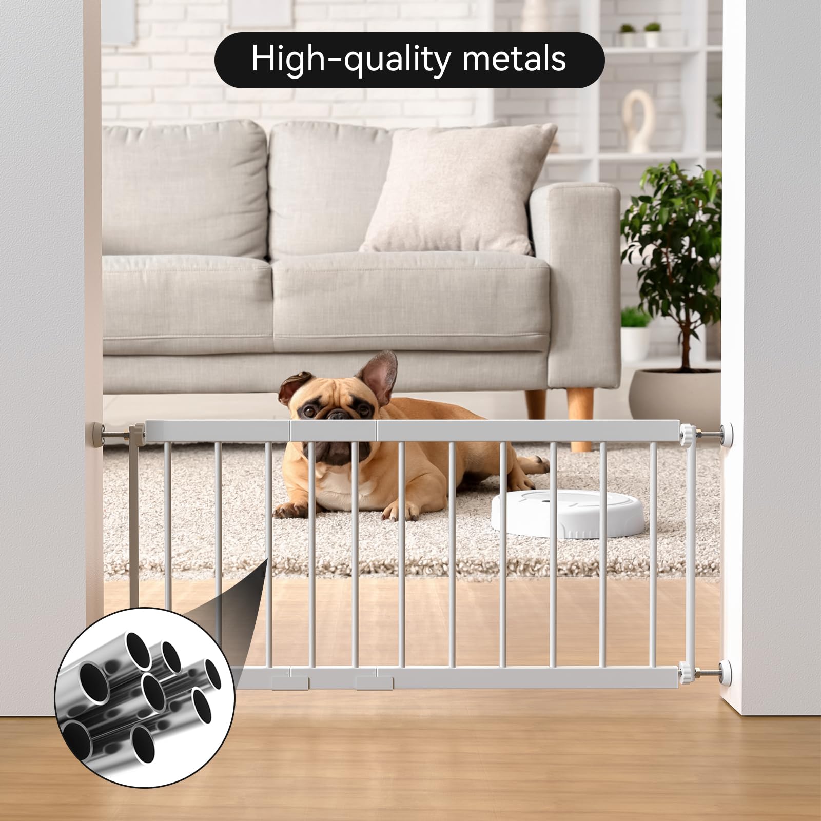 MOOECKOM all-steel frame with rounded edges for safety.