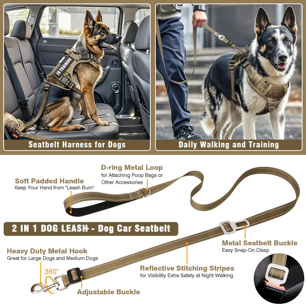 MOOGROU dog leash with car-harness function for safe car trips.