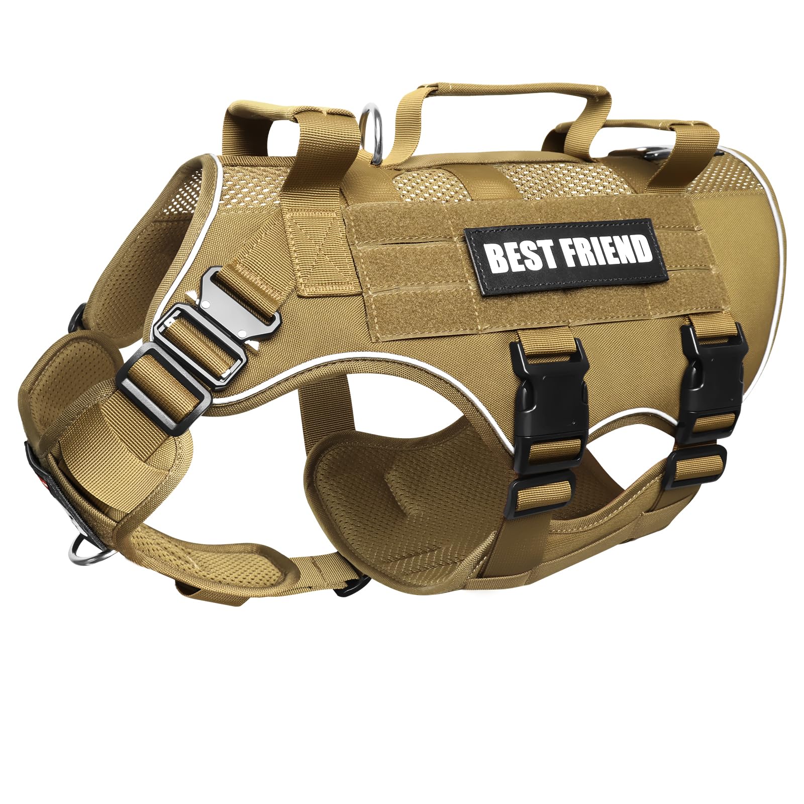 MOOGROU No Pull Harness on a large dog with breathable air mesh for comfort