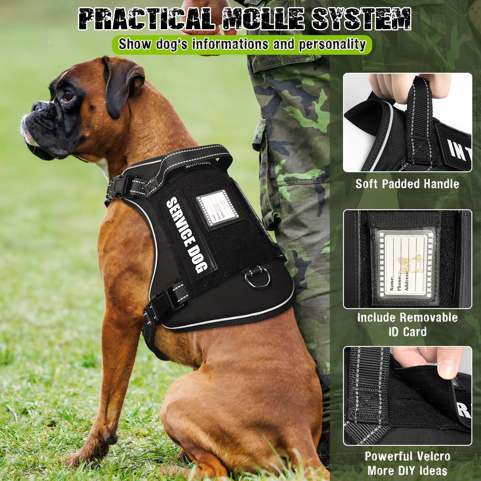 MOOGROU reflective safety design highlighting nighttime visibility on the harness