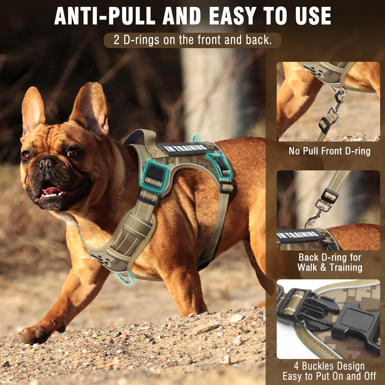 MOOGROU reflective safety strips improve nighttime visibility during walks.