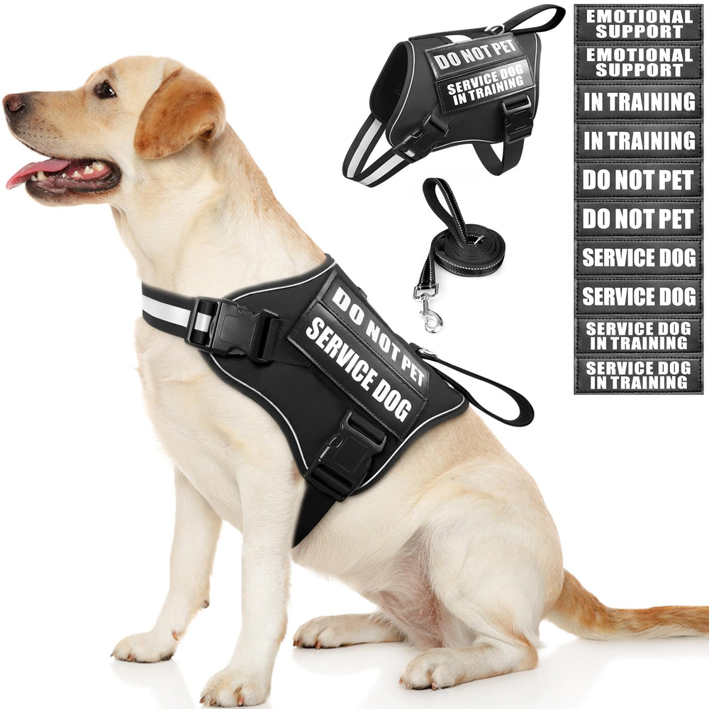 MOOGROU service dog harness close-up shows adjustable fit for comfort and safety.