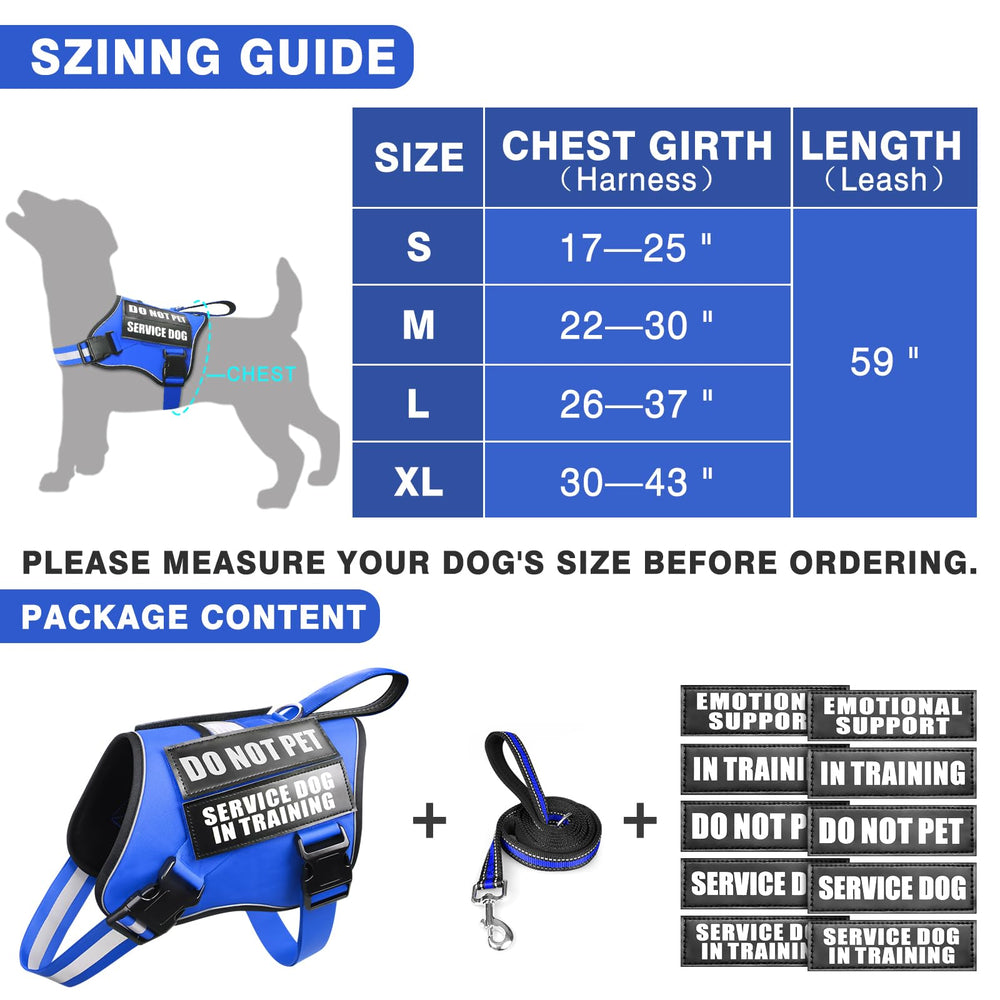 MOOGROU size guide helps choose the correct vest for your dog.