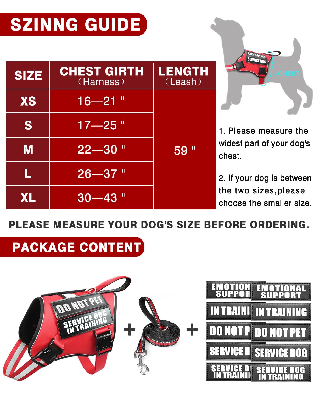 MOOGROU service dog vest easy on-off buckles for quick fitting