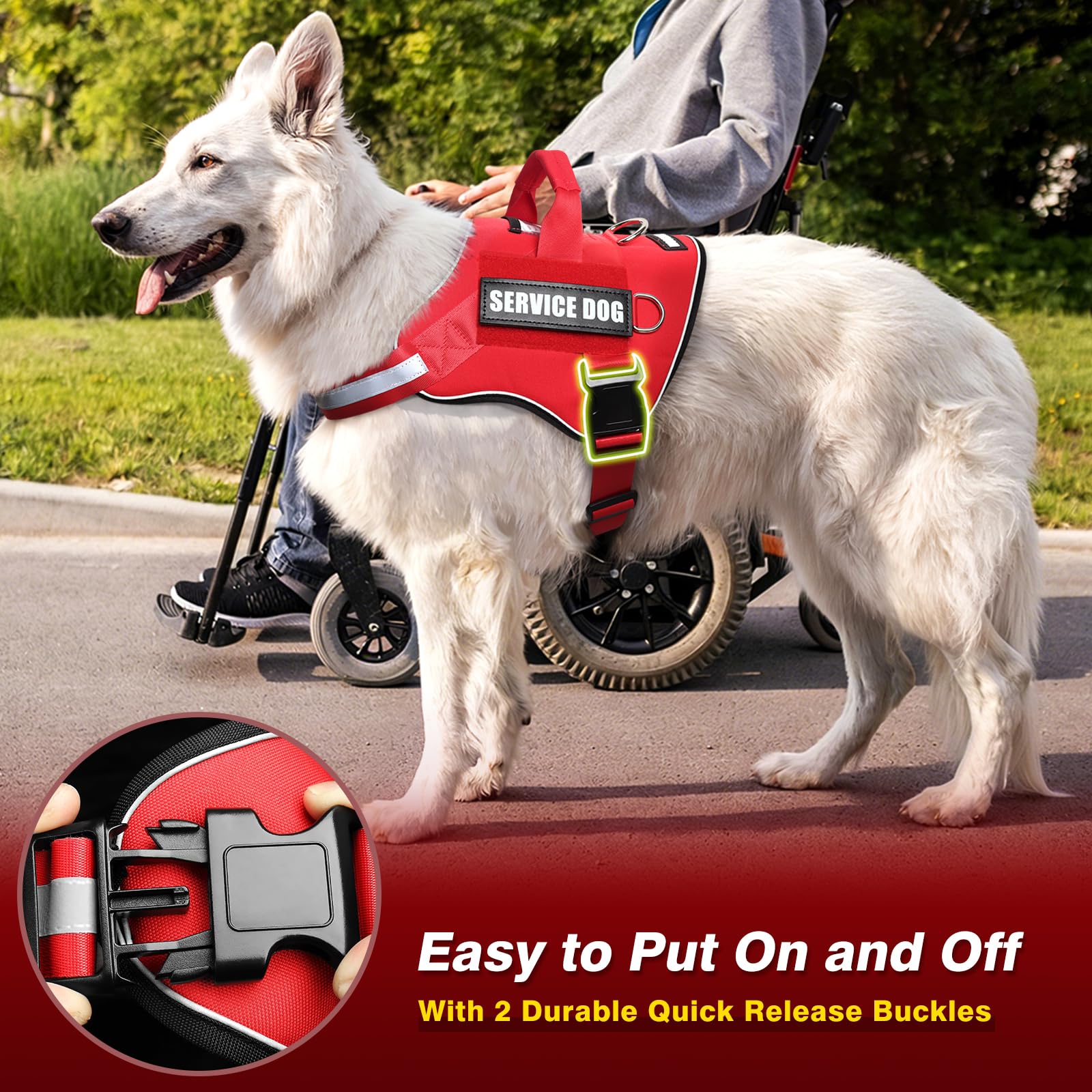 MOOGROU vest showing quick-release buckles for fast on/off