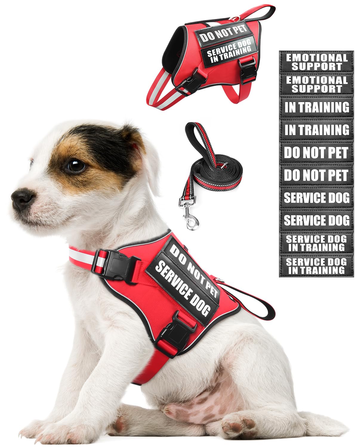 MOOGROU service dog vest front view in red XS for easy daily walks