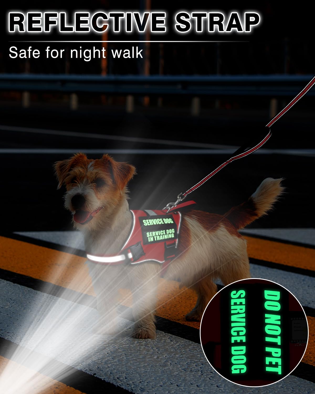 MOOGROU service dog vest soft padding lining enhances comfort