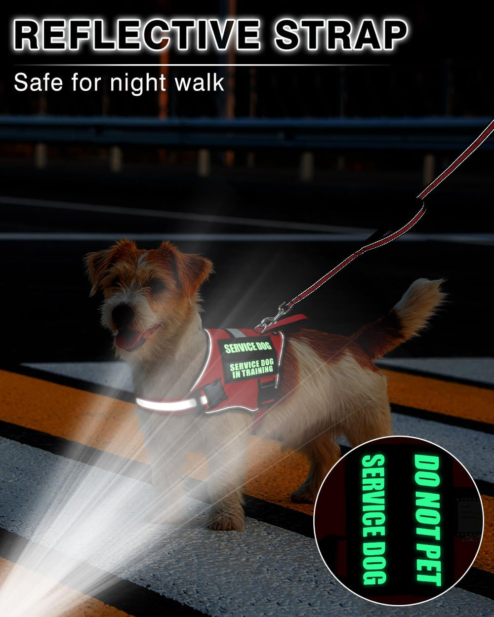 MOOGROU service dog vest soft padding lining enhances comfort
