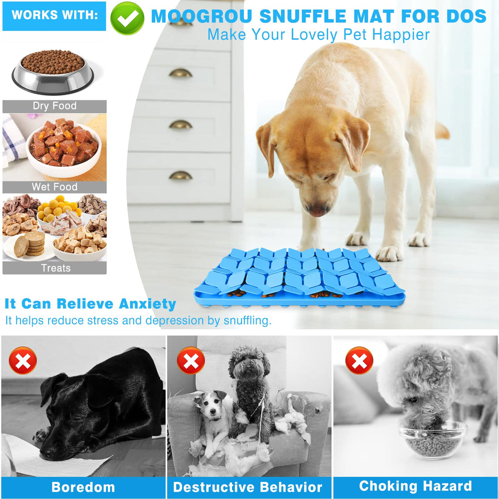 MOOGROU silicone dog food mat—BPA-free surface, easy cleaning.