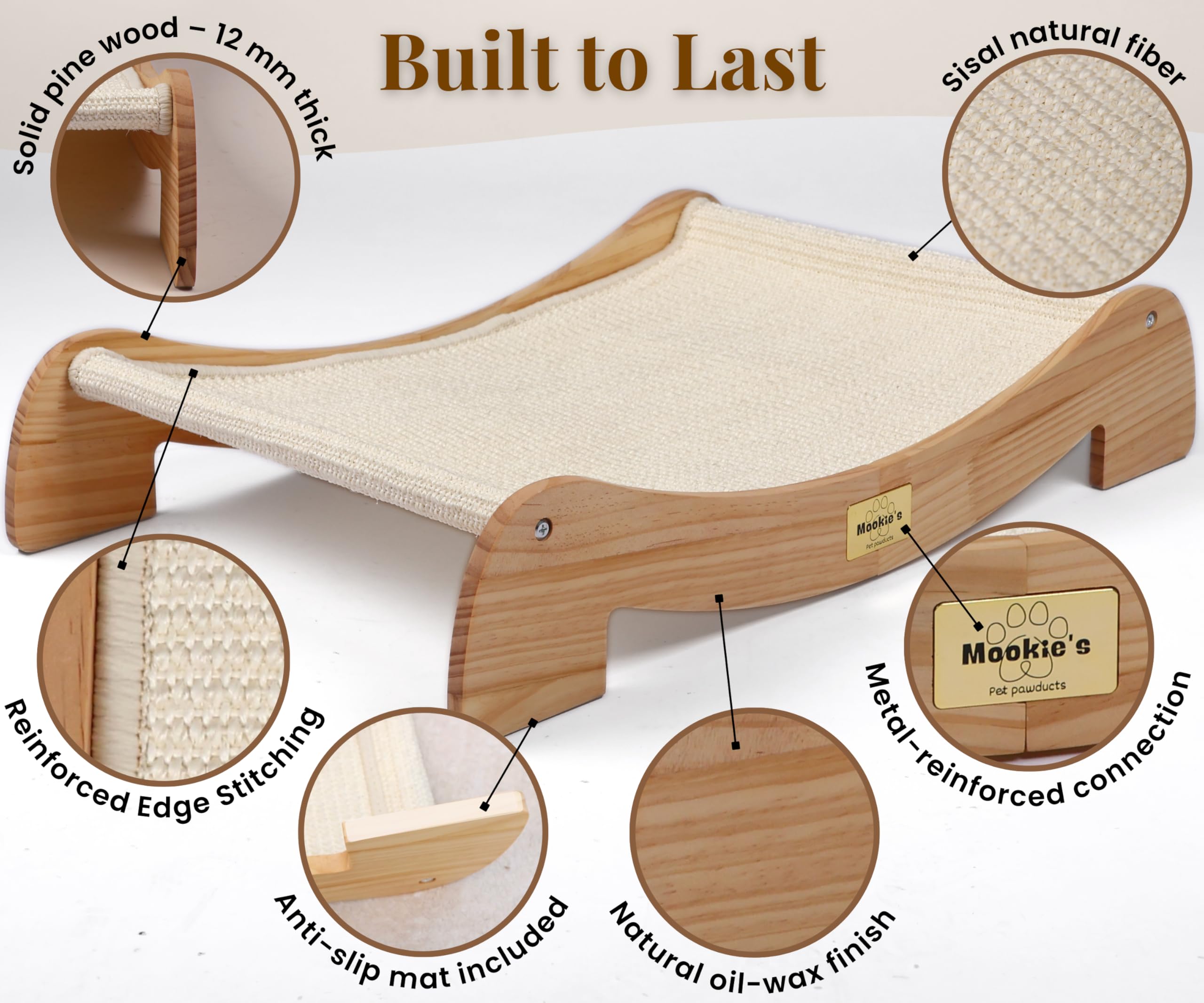 Mookie's Wax-Oil Finish close-up emphasizes a natural, toxin-free coating.