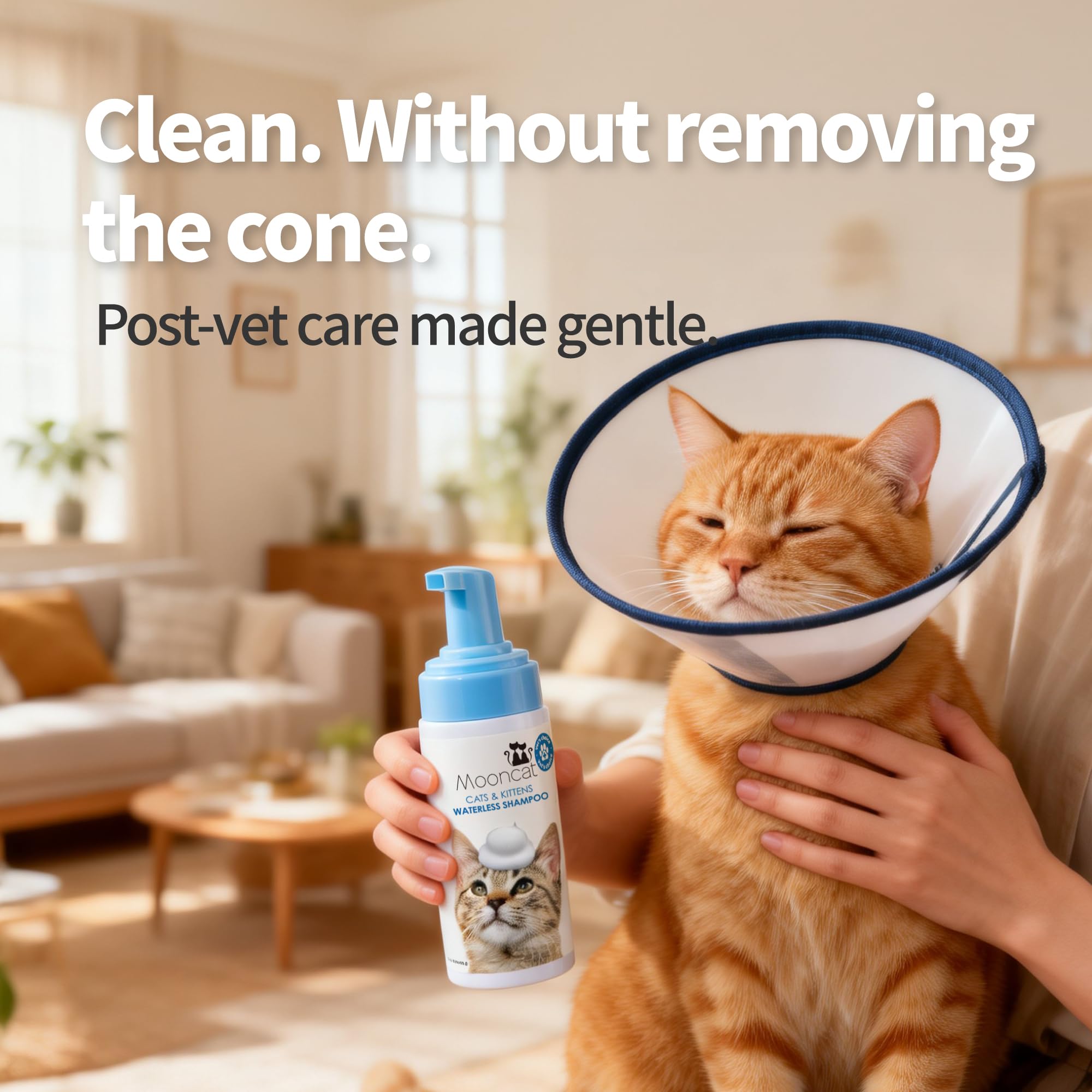 Mooncat dual-sided brush massaging foam and removing fur