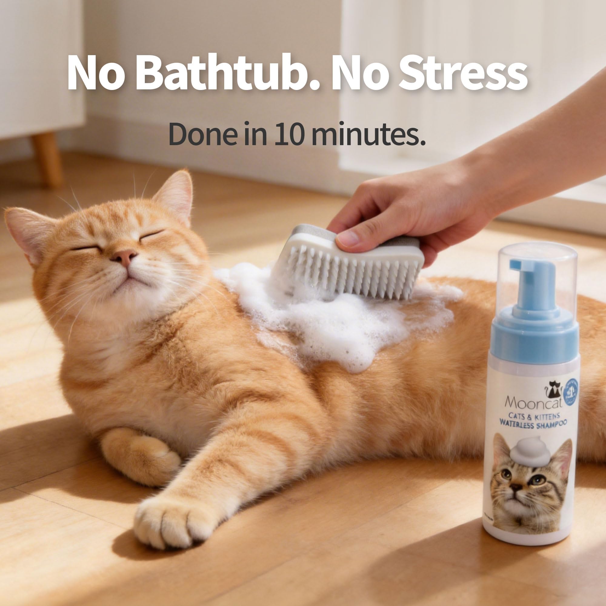 Mooncat dual-sided grooming brush showing front and back