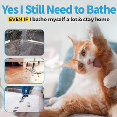 Mooncat foam application close-up shows gentle cleansing without water.