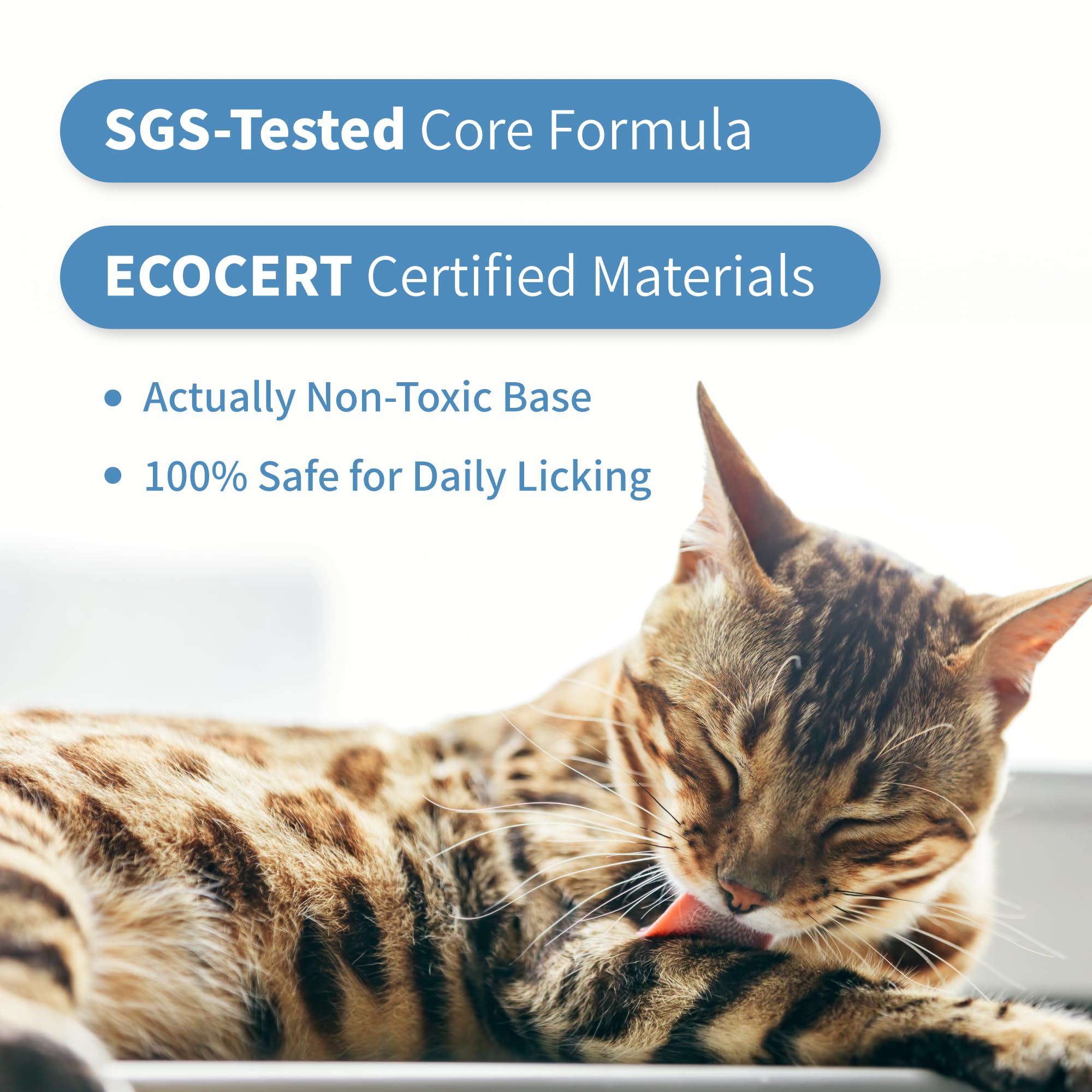Mooncat tear-free foam cleans around sensitive areas