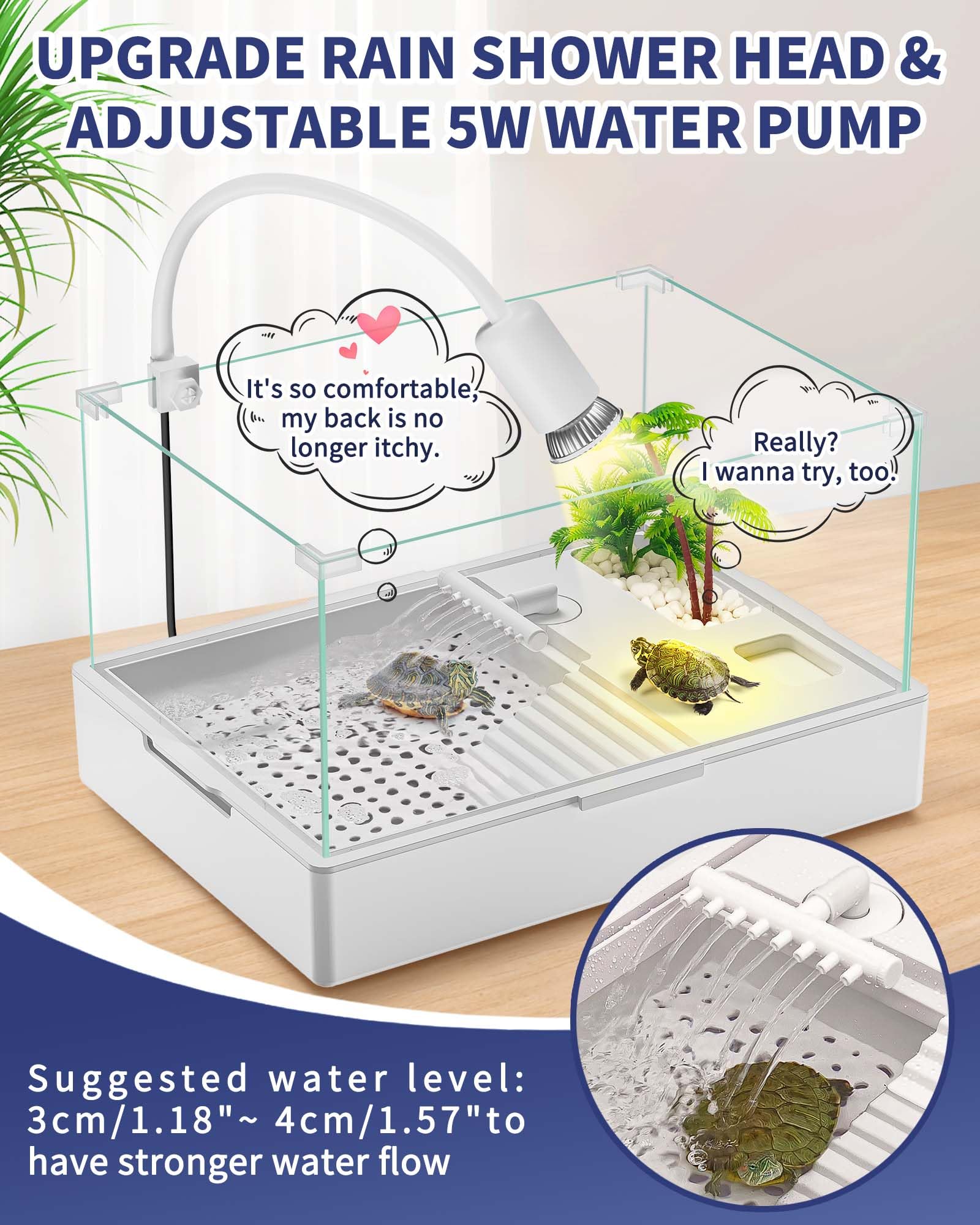 MoonOrange rain shower head upgrade improves water flow for turtles